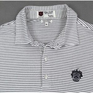 Iliac Golf Polo Shirt Trump Mens XL Luxury Hybrid Peru Stripe Black White